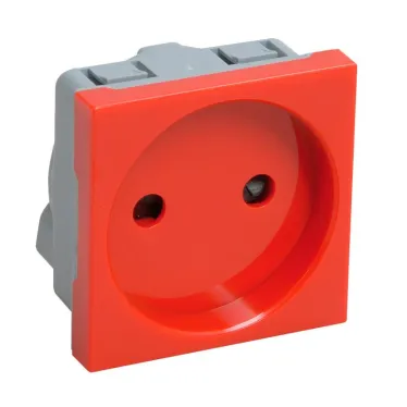 Розетка силовая 2к без заземления 2 модуля красная РКС-20-22-П-К