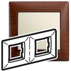 VALENA Рамка 2 поста горизонтальная тонированное дерево