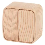 Выключатель Intro Polo 3-104-11 двухклавишный, 10A-250В, IP20, ОУ, сосна