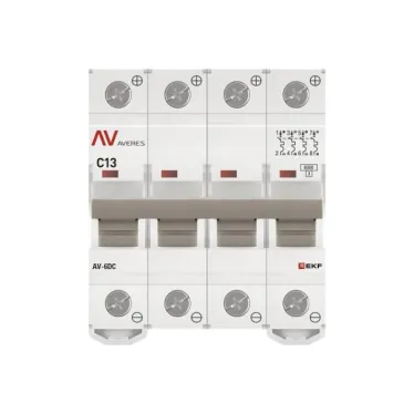 Выключатель автоматический AV-6 DC 4P 13A (C) 6kA AVERES