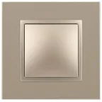 Кнопка, 10АХ-250В, Elegance, шампань (10/100/2500) 14-1111-04