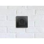 ETIKA Розетка без заземления со шторками антрацит винтовые зажимы