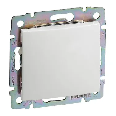 Выключатель одноклавишный, в рамку, белый