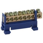 Шина N Ноль в изоляторе типа стойка ШНИ 6х9-8-Д-Синий