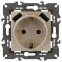 Розетка 2P+E 16A-250В, штор. с 2xUSB 5В-3А, Эра Elegance, шампань 14-4109-04
