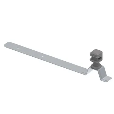 Держатель КЛИК безвинтовое исполнение со свободным креплением круглого проводника на пластине под черепицу L-265. Материал - нержавеющая сталь/пластик.