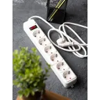 Фильтр сетевой 6x1.8м 16А/3.2кВт с выключателем с заземлением ПВС 3х1.0 Блокбастер XL PROxima