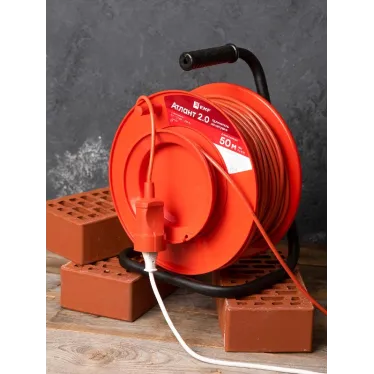 Удлинитель на катушке ''Атлант 2.0'' 1 гнездо 50м без заземления ПВС 2*0,75 6А/1,3кВт PROxima