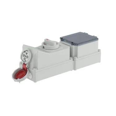 Розетка наружной установки с механической блокировкой и DIN-рейкой на 6 модулей IP67 16А 3P+E 400В