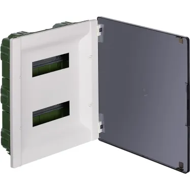 Щит распределительный встраиваемый ЩРв Practibox3 2х12м земля+нейтраль прозрачная дверь