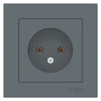 Розетка ATLASDESIGN без заземления 16А в сборе грифель