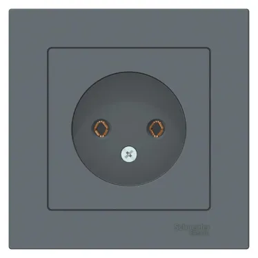Розетка ATLASDESIGN без заземления 16А в сборе грифель