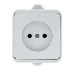 Прага Розетка 10А без заземления IP44 белая