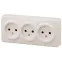 Розетка 3х2P, 16A-250В, ОУ, Эра Эксперт, сл.кость, 11-2207-02