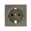 Валенсия лицевая панель розетки 1-местной с/з 16А кашемир с защ. штор.