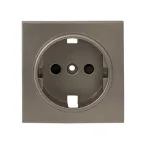 Валенсия лицевая панель розетки 1-местной с/з 16А кашемир с защ. штор.
