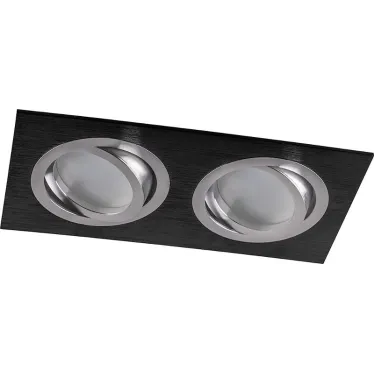 Светильник ИВО-2х50w G5.3 поворотный прямоугольный черный-хром