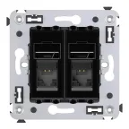 Avanti Розетка RJ-45 в стену, кат.6 двойная, ''Черный квадрат''