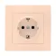Валенсия розетка 1-местная с/з 16А кремовая с защ. штор. PROxima