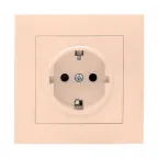 Валенсия розетка 1-местная с/з 16А кремовая с защ. штор. PROxima