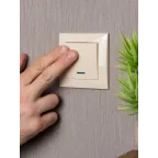 Валенсия выключатель 1-кл. 10А кремовый с индикатором