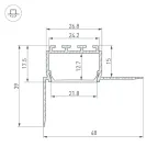Профиль PLS45-F-HIDE-2000 (ARL, Алюминий)