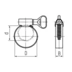 Хомут червячный PLB-9 (10-16)/W2 «бабочка