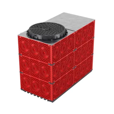 Колодец пластиковый для кабельной канализации с пластиковым люком, 1500х750х1125