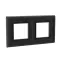 Рамка из натурального стекла, ''Avanti'', черная, 4 модуля