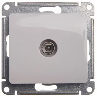 GLOSSA Розетка телевизионная TV проходная в рамку 4дБ белая