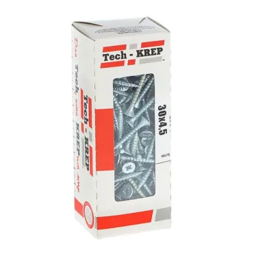 Шуруп универсальный 4,5х30 потайная головка, остроконечный, оцинкованный (200шт) - коробка