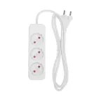 Удлинитель STANDARD 3 гнезда, 1,5 м, 2х1,0 мм2, б/з, белый