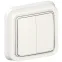 Plexo Переключатель двухклавишный встраиваемый белый