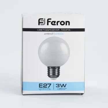 Лампа светодиодная LED 3вт Е27 6400K шар G60