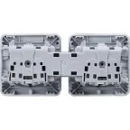 Розетка 2х2К+З - горизонтальная - немецкий стандарт - Программа Plexo - серый - 16 A - 250 В