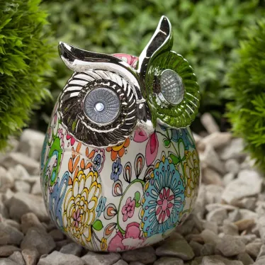 Садовый светильник Сова на солнечной батарее, полистоун, 15 см ERAFYS01-03