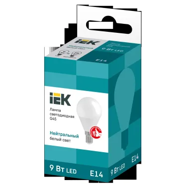 Лампа светодиодная G45 шар 9Вт 230В 4000К E14 IEK