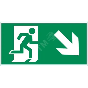 Пиктограмма (наклейка) "ФИГУРА / СТРЕЛКА ВПРАВО ВНИЗ" 180х90мм для аварийно-эвакуационного Свет-к а Compact | V5-EM04-60.004.024 | VARTON