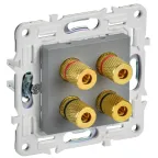 SKANDY Аудиорозетка 4-местная SK-A01Gr серый IEK