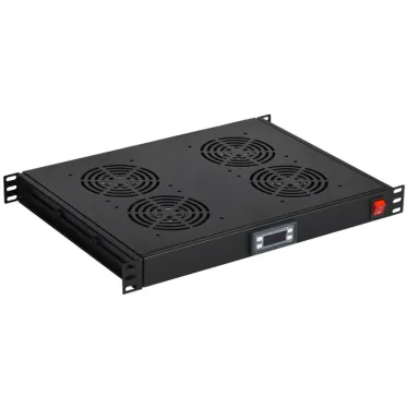 Модуль вентиляторный 19 дюймов 1 юнит 4 вентилятора с цифровым термостатом