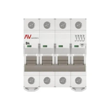 Выключатель автоматический AV-10 4P 4A (B) 10kA AVERES