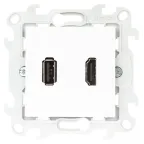 Коннектор HDMI+USB 2.0, белый