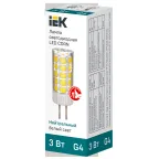 Лампа светодиодная CORN капсула 3Вт 12В 4000К керамика G4 IEK
