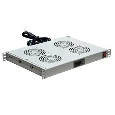 Модуль вентиляторный 19 с термостатом 1U с 4-мя вентиляторами,