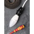 Патрон карболитовый с кольцом Е14 черный без наклейки