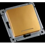 Выключатель одноклавишный, с индикацией, скрытой установки, в рамку, золото