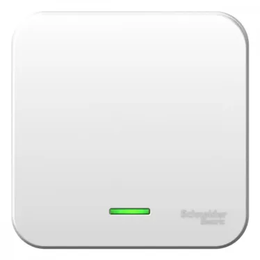 Выключатель одноклавишный наружный BLАNCА (cх.1) с подсветкой, с изолирующей пластиной, 10А, 250В, белый