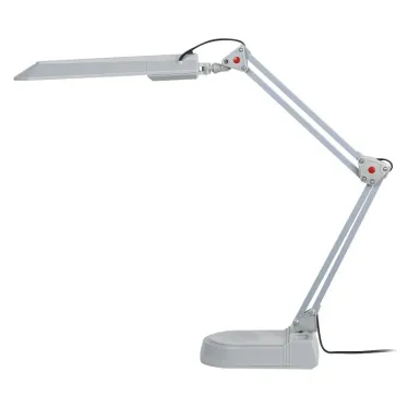 Светильник настольный с лампой PL на струбцине и с основанием серый NL-202-G23-11W-GY