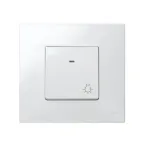 Кнопка клавишная свет с подсветкой, 10А 250В, S27 белый