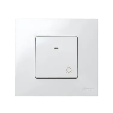 Кнопка клавишная свет с подсветкой, 10А 250В, S27 белый